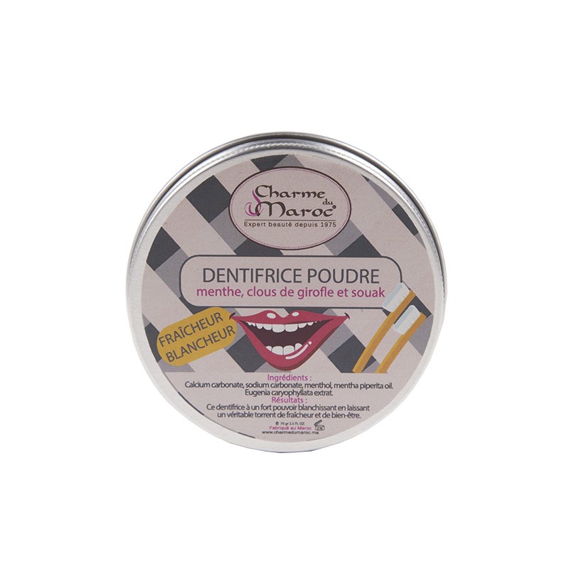 Dentifrice poudre fraicheur et blancheur - Visage de la belle
